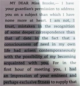 Quote from Middlemarch—Casaubon's first paragraph of proposal letter